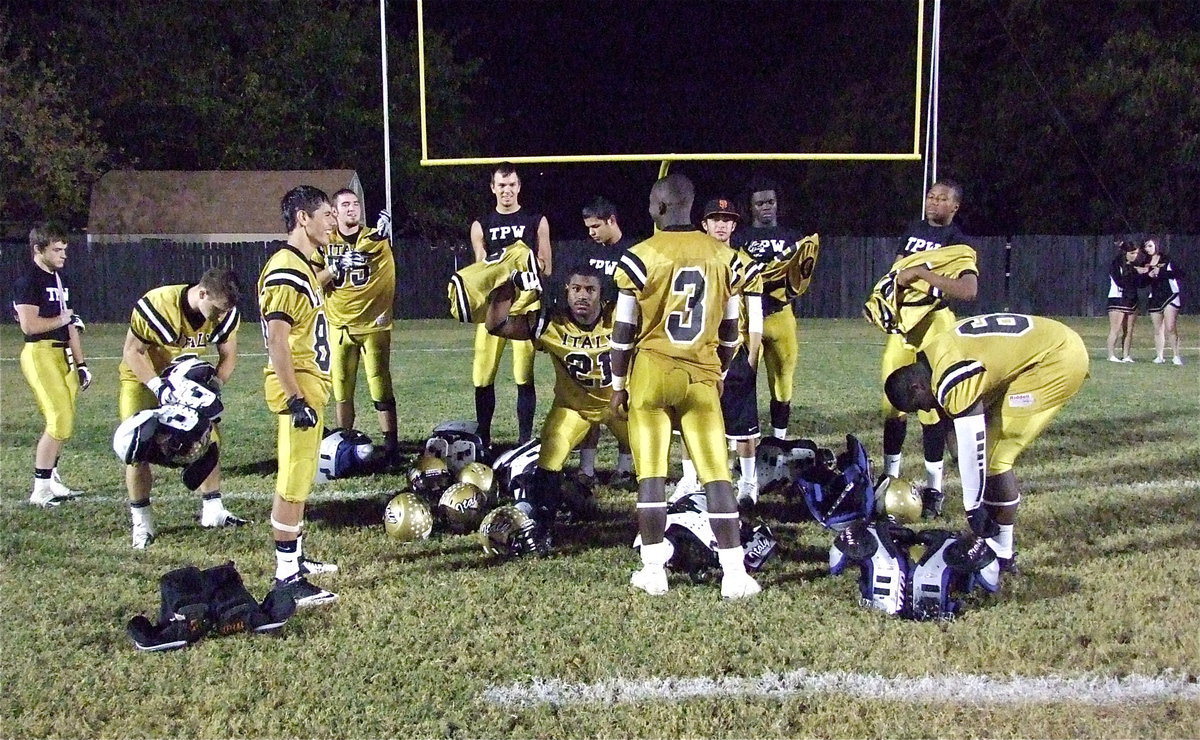 Image: Senior members of the Italy Gladiators prepare for their senior walk which has been a long running tradition at Italy High School.