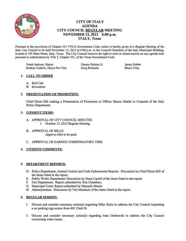 Image: Agenda – page 1