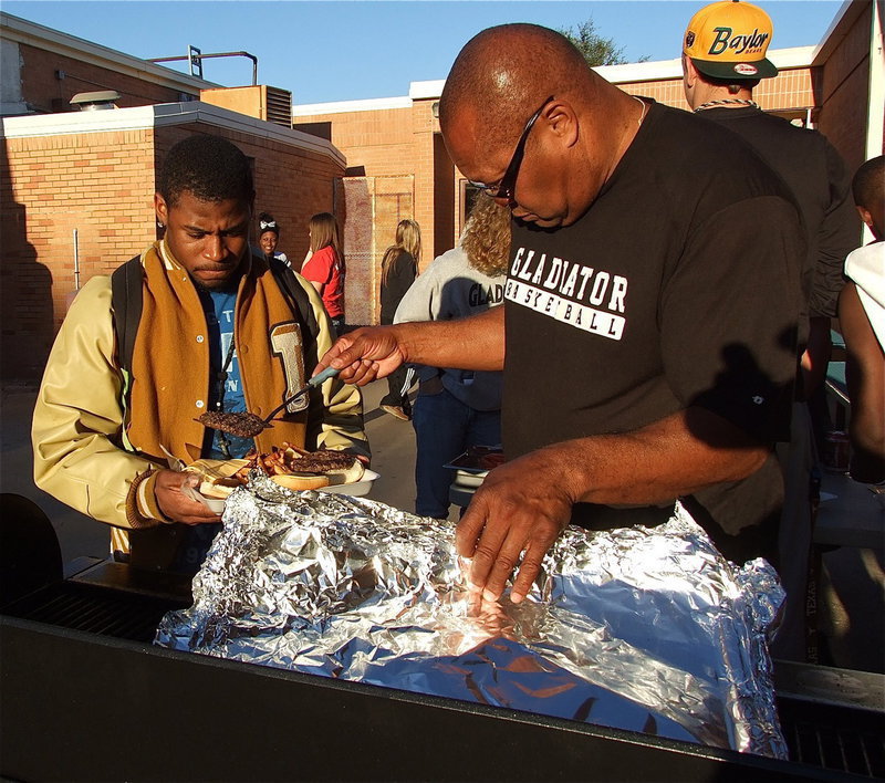 Image: Jalarnce Lewis has his game face on as Coach Mayberry risks injury to serve the talented and hungry senior.