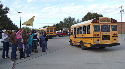 Image: Gladiator fans show their support for the players and coaches as the team heads into their second round playoff battle against Valley View.