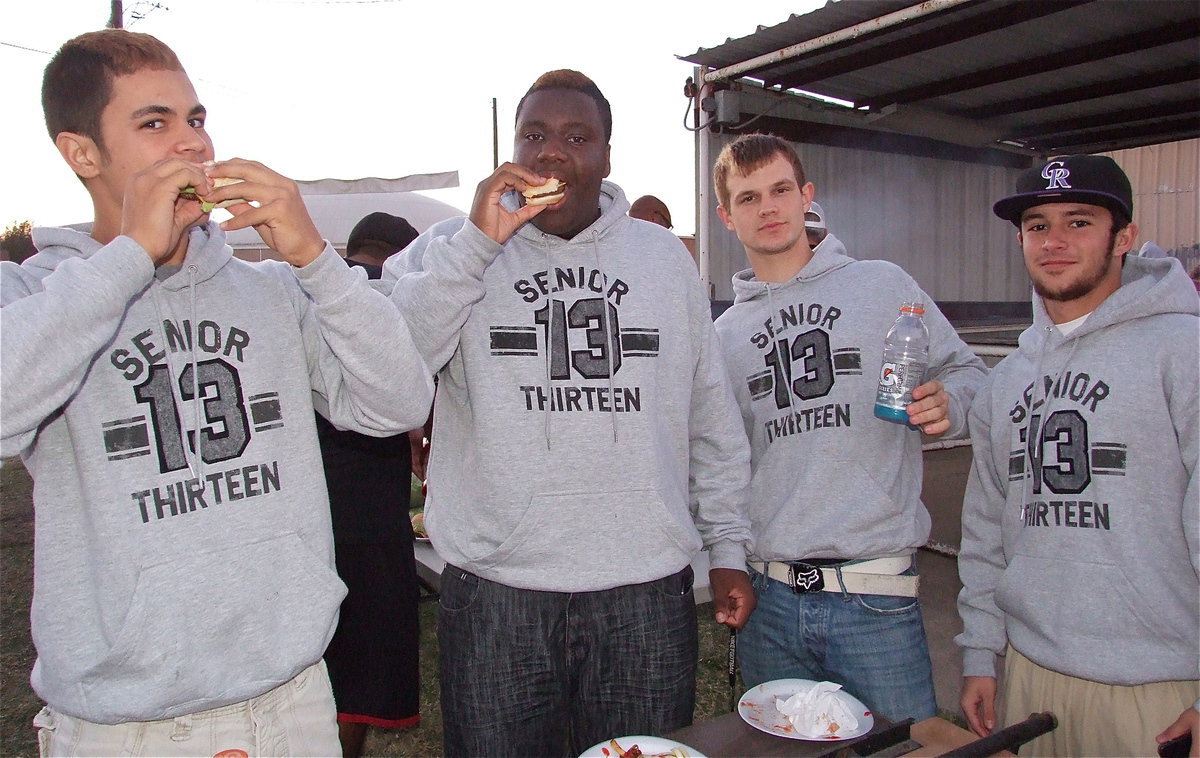 Image: Senior Gladiators Reid Jacinto, Adrain Reed, Chase Hamilton and Caden Jacinto feast like kings.