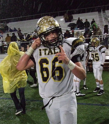 Image: Still proud of his team, Gladiator sophomore Kyle Fortenberry(66) looks ahead to next season.