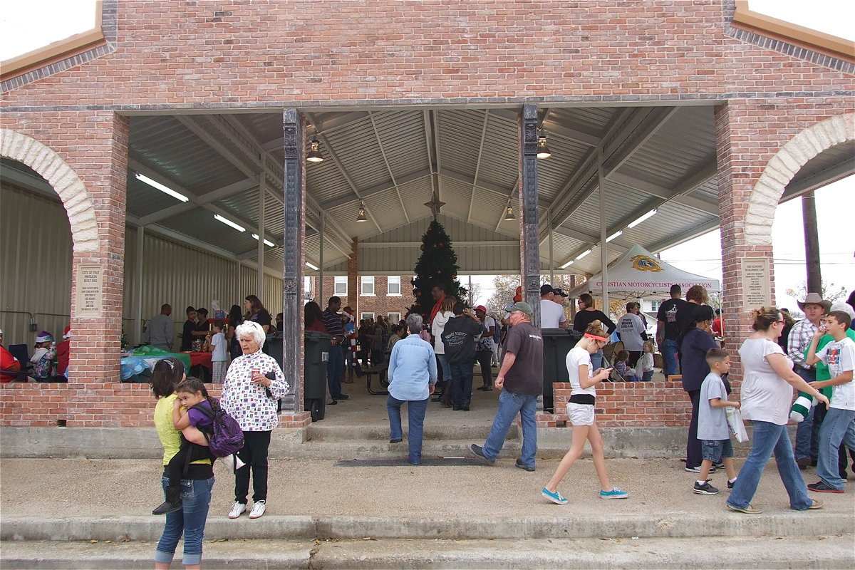 Image: The pavilion has a way of drawing folks in with its open-air design.