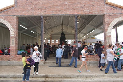 Image: The pavilion has a way of drawing folks in with its open-air design.