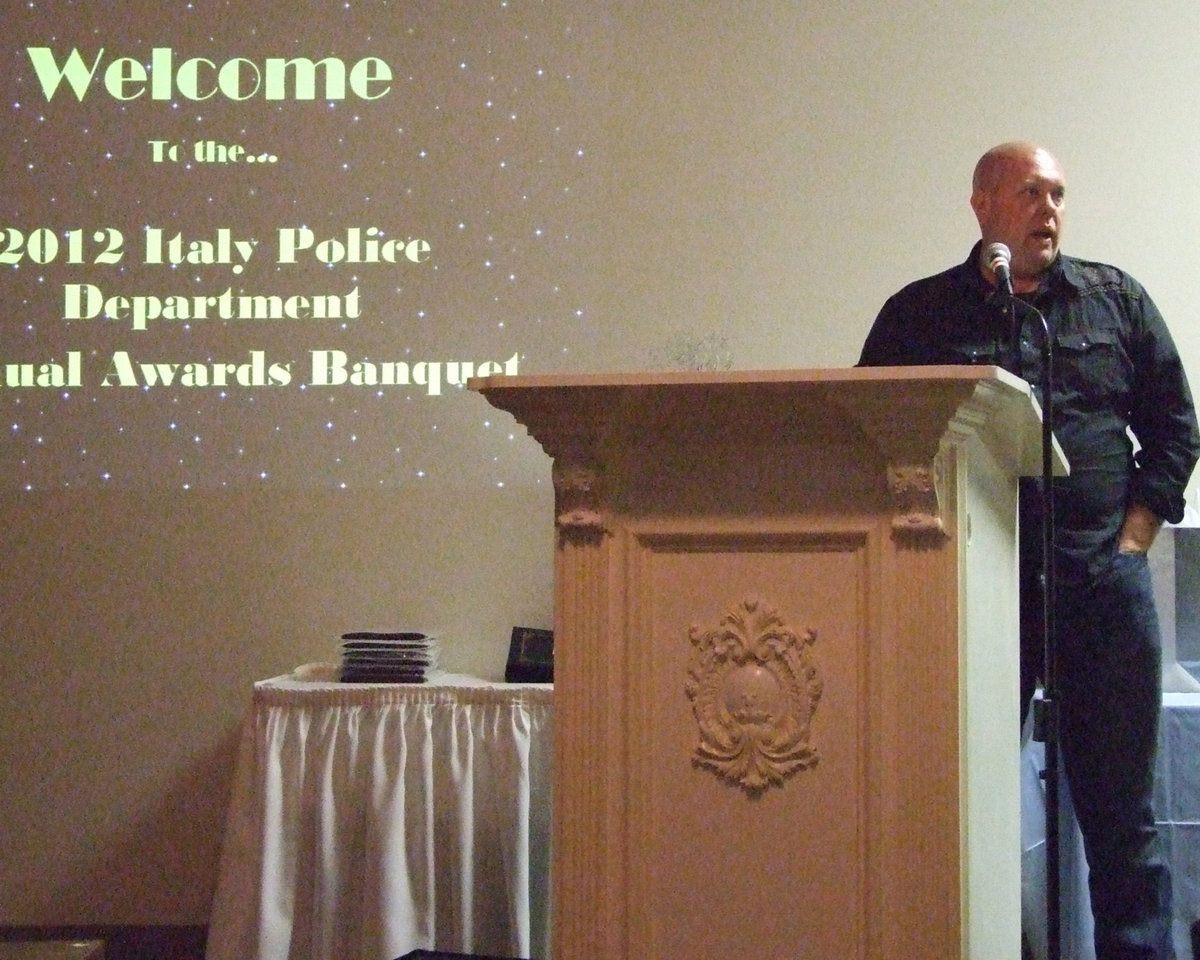 Image: Chief Hill welcomed everyone to the festivities.