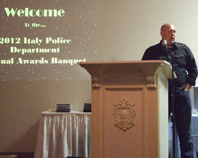 Image: Chief Hill welcomed everyone to the festivities.