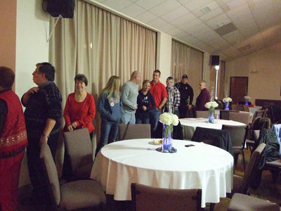 Image: The visitors and honorees make a line for the wonderful meal.