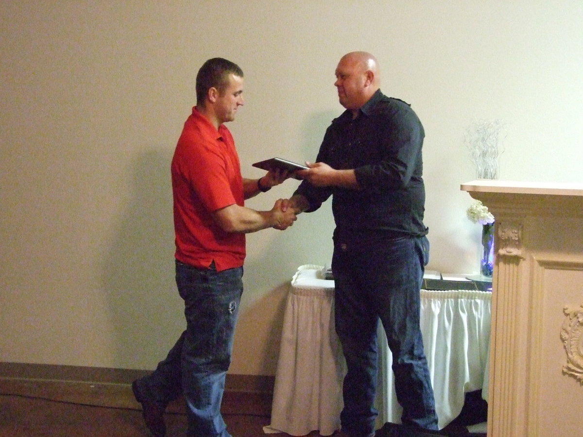 Image: Chief Hill presented Bobby McFarland with a Plaque of Appreciation.