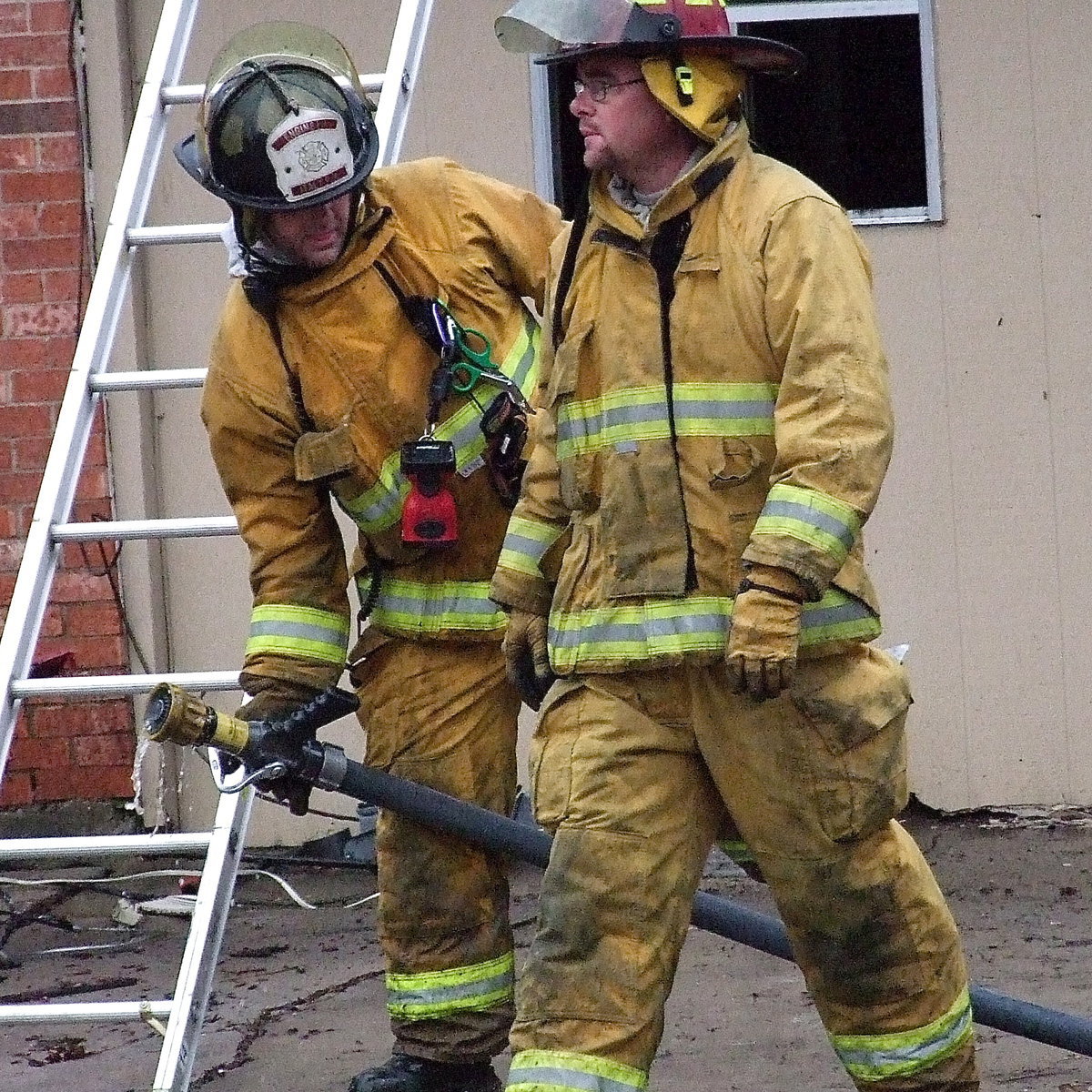 Image: Firefighters get the blaze under control.