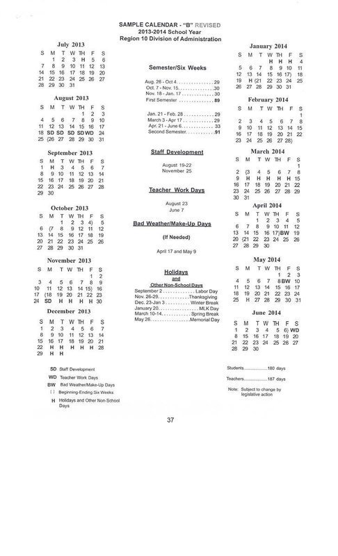 Image: 2013-2014 Italy ISD calendar
