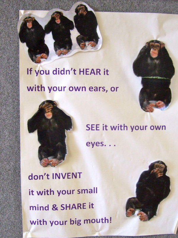 Image: This poster explains itself! Part of reminding students to treat each other with respect.