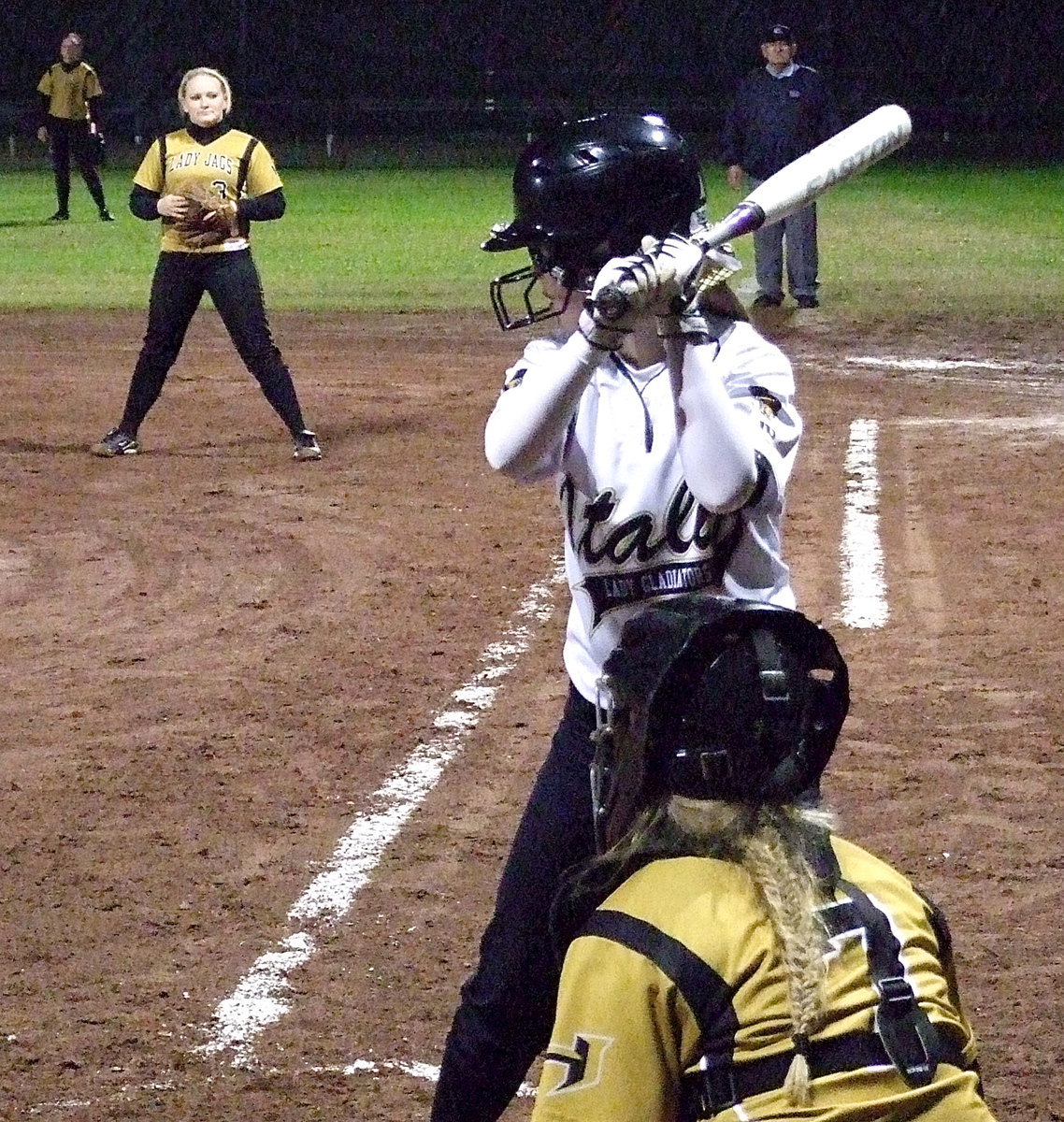 Image: Bailey Eubank settles in at the plate.