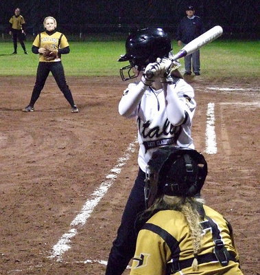 Image: Bailey Eubank settles in at the plate.