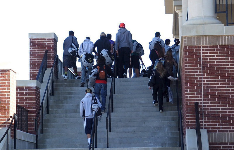 Image: The Gladiators have climbed their way into the playoffs as they enter Richards Arena for a pre-playoff scrimmage against Olney.