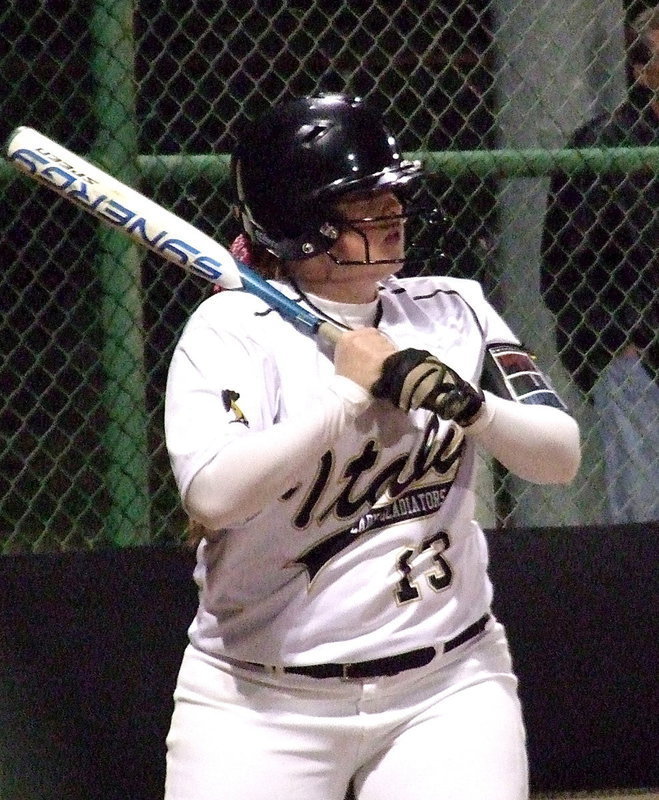 Image: Katie Byers(13) reached first-base during all three of her at bats against Scurry including a single, a walk and ground ball error charged to the Lady Wildcats.