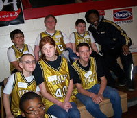 Image: Italy ISDs Special Olympic team waits patiently in the bleachers for their names to be called and their moment to compete. Athletes pictured are: (Top) Mikey South, Danny Ashley, Wyatt Ballard and Coach Erskin Anavitarte. (Middle) Charlie Bolin, Katie Connor and Nathan Brock. (Bottom) David Williams.