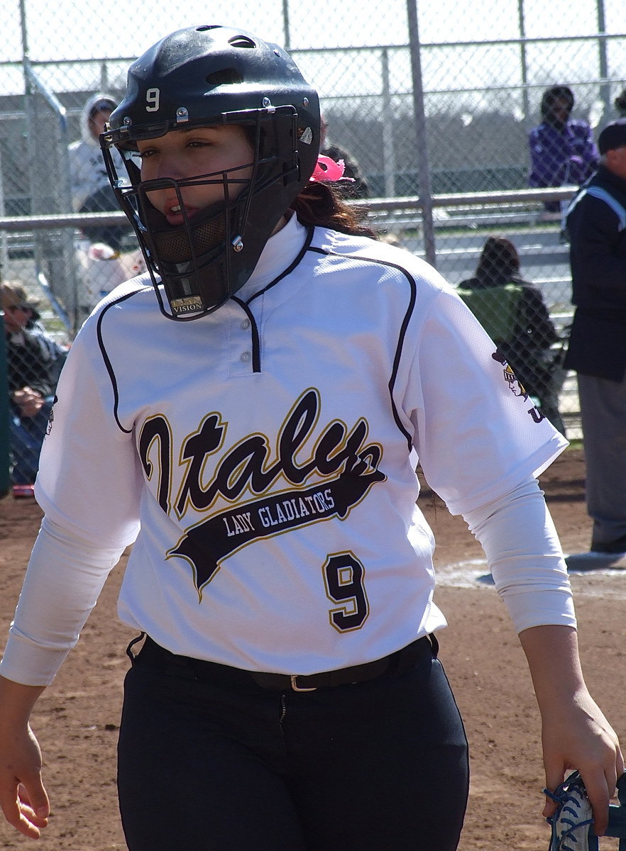 Image: Alyssa Richards is ready for battle as she gets geared up.
