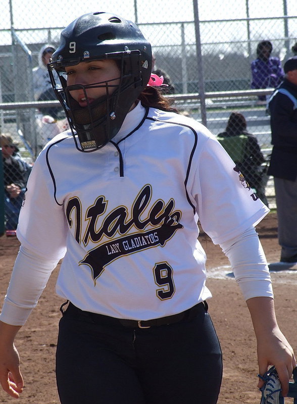 Image: Alyssa Richards is ready for battle as she gets geared up.