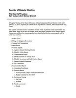 Image: Agenda: page 1