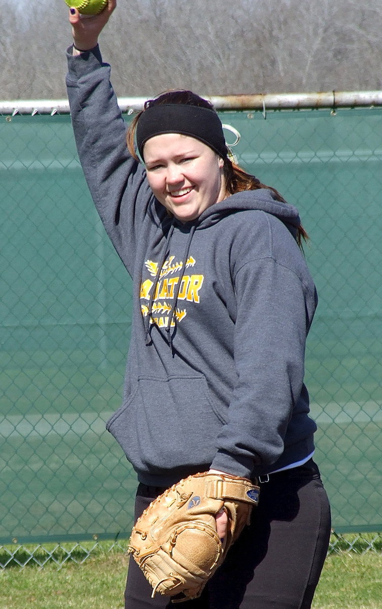 Image: Paige Westbrook gets ready for the Lady Tigers of Terrell with a smile on her game face.