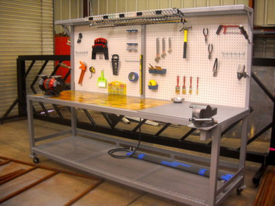 Image: Case Garza won a blue ribbon for his workbench.