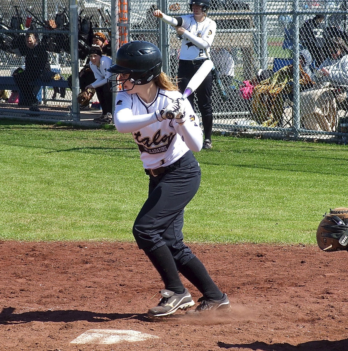 Image: Slap hitter Bailey Eubank getting work done.