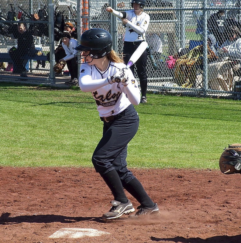 Image: Slap hitter Bailey Eubank getting work done.