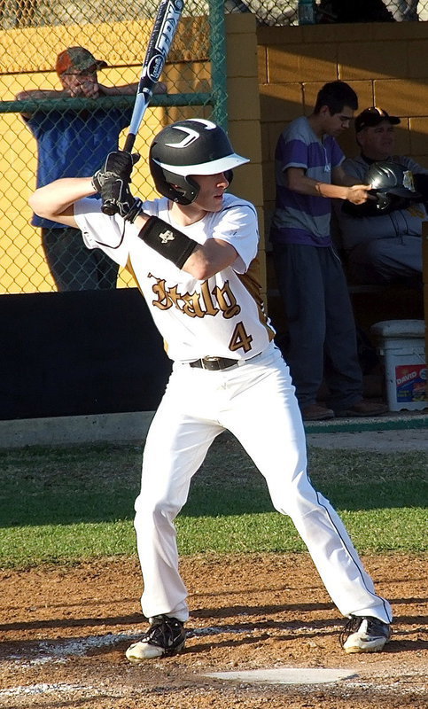 Image: Justin Wood(4) is up to bat for Italy.