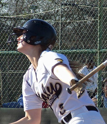 Image: Madison Washington(2) gets a hold of one as Italy’s bats continue to heat up since district competition began.