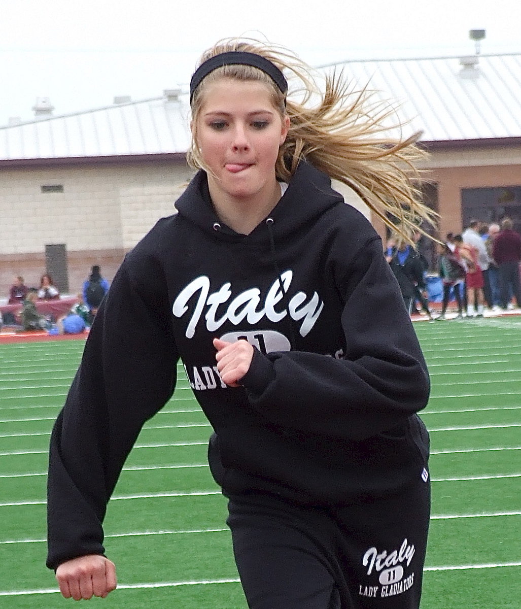 Image: Halee Turner practices her jumps.