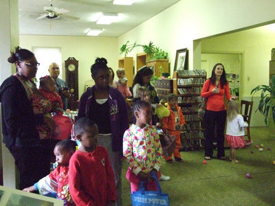 Image: The children are prepared to start the hunt.