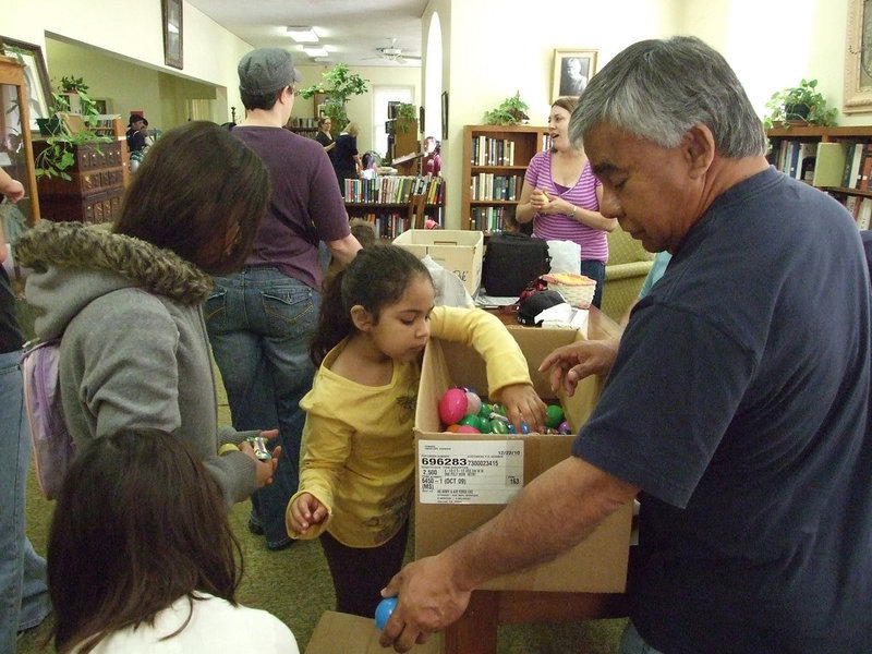 Image: The children counted their eggs and saved the plastic part for next year.
