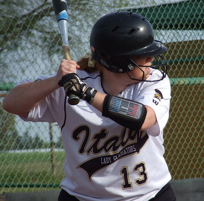 Image: Katie Byers(13) is ready for the pitch.