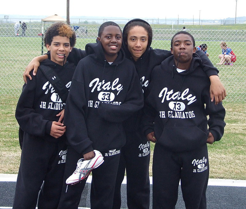Image: Tylan Wallace, Anthony Lusk, De’Vonteh Williams and Kendrick Norwood helped Italy’s Junior High Gladiators give a strong showing during the district meet in Itasca.