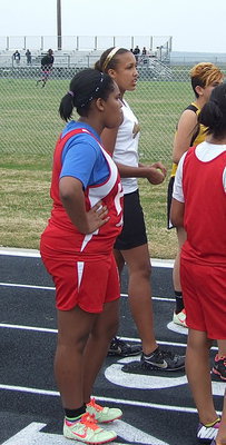 Image: Italy’s Emily Cunningham, in the white and gold, prepares to start her race.