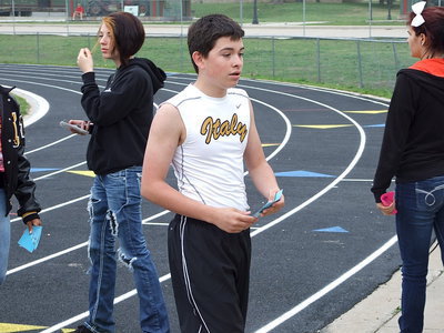 Image: Italy’s Eli Garcia tries to catch his breath after his race.