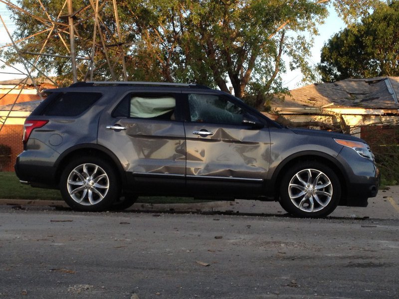Image: The explosion’s impact on a car parked near the plant.