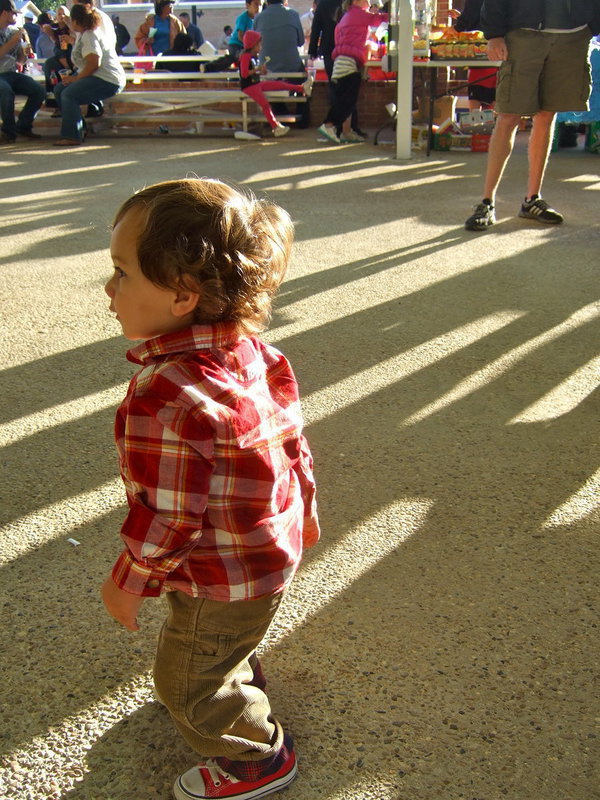 Image: Gavin Dallas was showing off his dance moves!