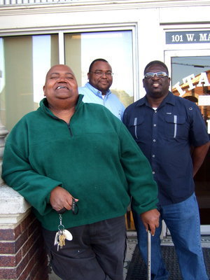 Image: Frankie Jackson (Mayor) looks on at the fun from in front of City Hall.