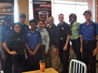 Image: Anna Luna, Ratara Singleton, Officer Daniel Pitts, Tieria Sheara, Lupe Tapia, Officer Pedro Gonzalez, Officer Nicholas Moore, Jonnetta Hardin and David Retter were proud to be a part of Coffee with Cops.