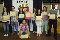 Image: NJHS Members are Brooke DeBorde, Eli Garcia, Vanessa Cantu, April Lusk, Elizabeth Garcia, Kimberly Mata, Christy Murray, Devonteh Williams and Jarvis Harris.