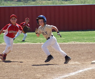 Image: Chance heads to second base.