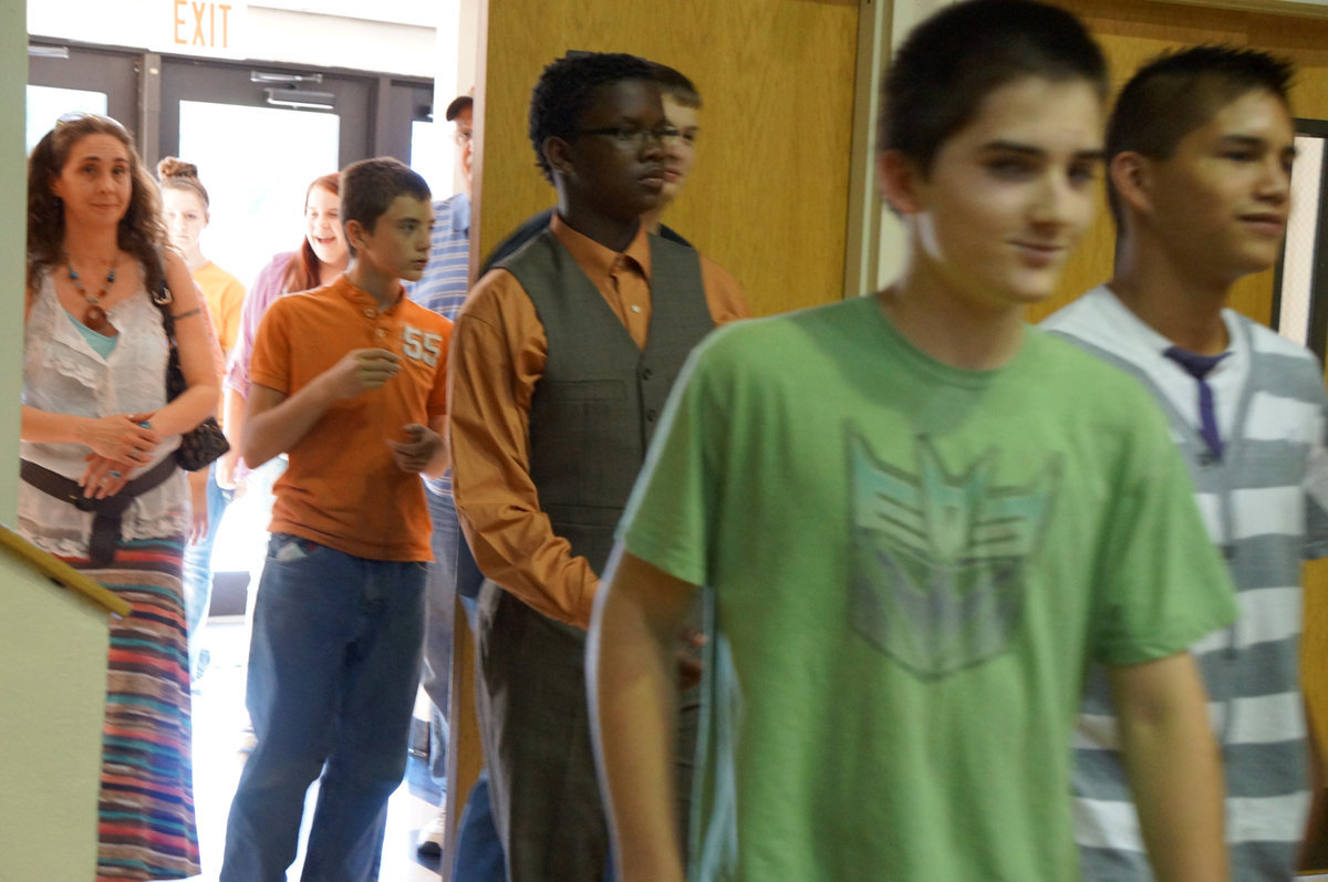 Image: The students were held outside until all judging was complete.