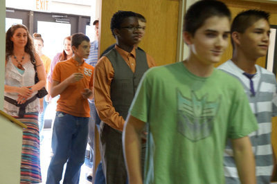 Image: The students were held outside until all judging was complete.