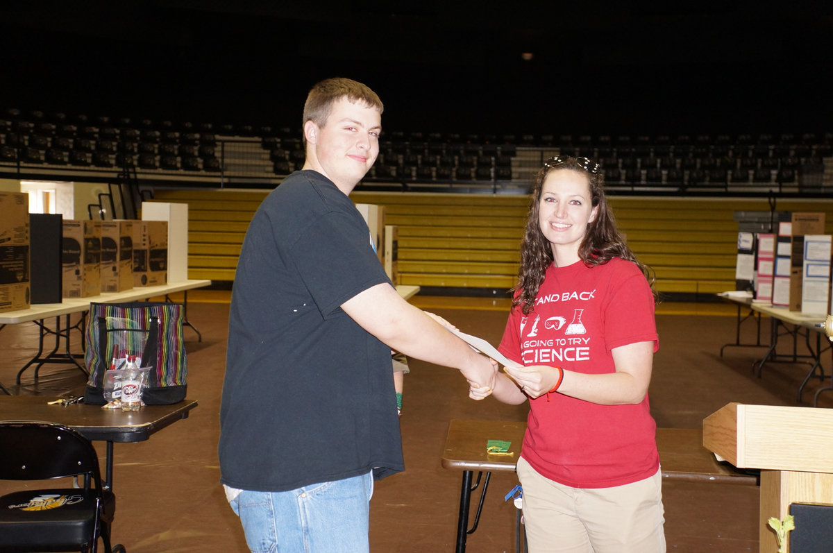 Image: Aaron Pittmon accepts his award with a smile.