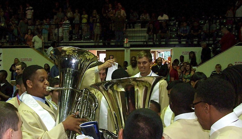 Image: Timothy Fleming play’s, “Tim’s Song,” to cap off the 2013 Italy High School Graduation celebration.