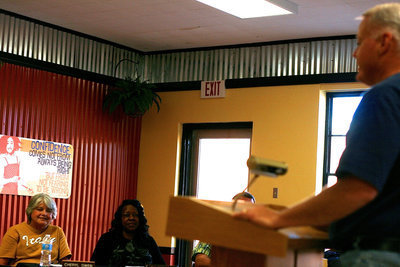 Image: Mr. Nash explained to the School Board what a wonderful asset Mrs. Garcia would make for Stafford Elementary.