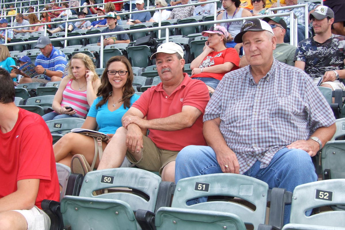 Image: Walker’s fans in the stands at Baylor’s Floyd Casey Stadium are are Italy High School junior, Bailey Eubank, Italy HS school board member and Bailey’s father, Larry Eubank, and Italy Gladiator Football’s most dedicated fan in Richard Cook.