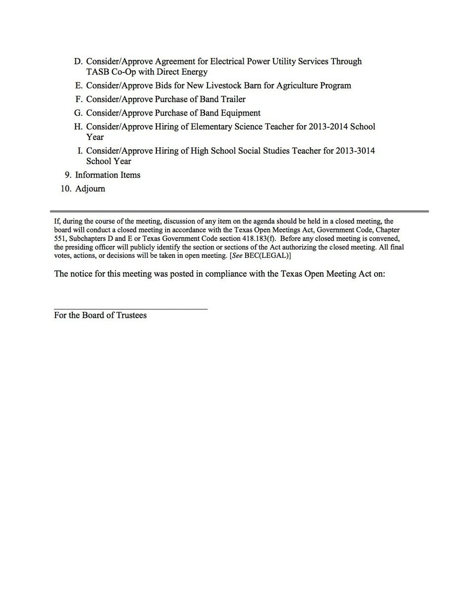 Image: School Board Meeting Agenda – page 2
