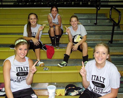 Image: We made it! Halee Turner, Jozie Perkins, Cassidy Childers and Britney Chambers and Hannah Washington are excited they reached the 12:01 a.m. mark on Monday morning to officially begin Midnight Madness!!!